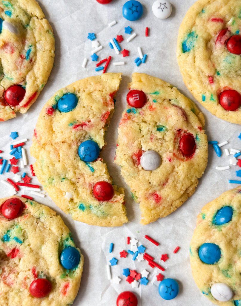 soft sourdough sugar cookies 4th of july