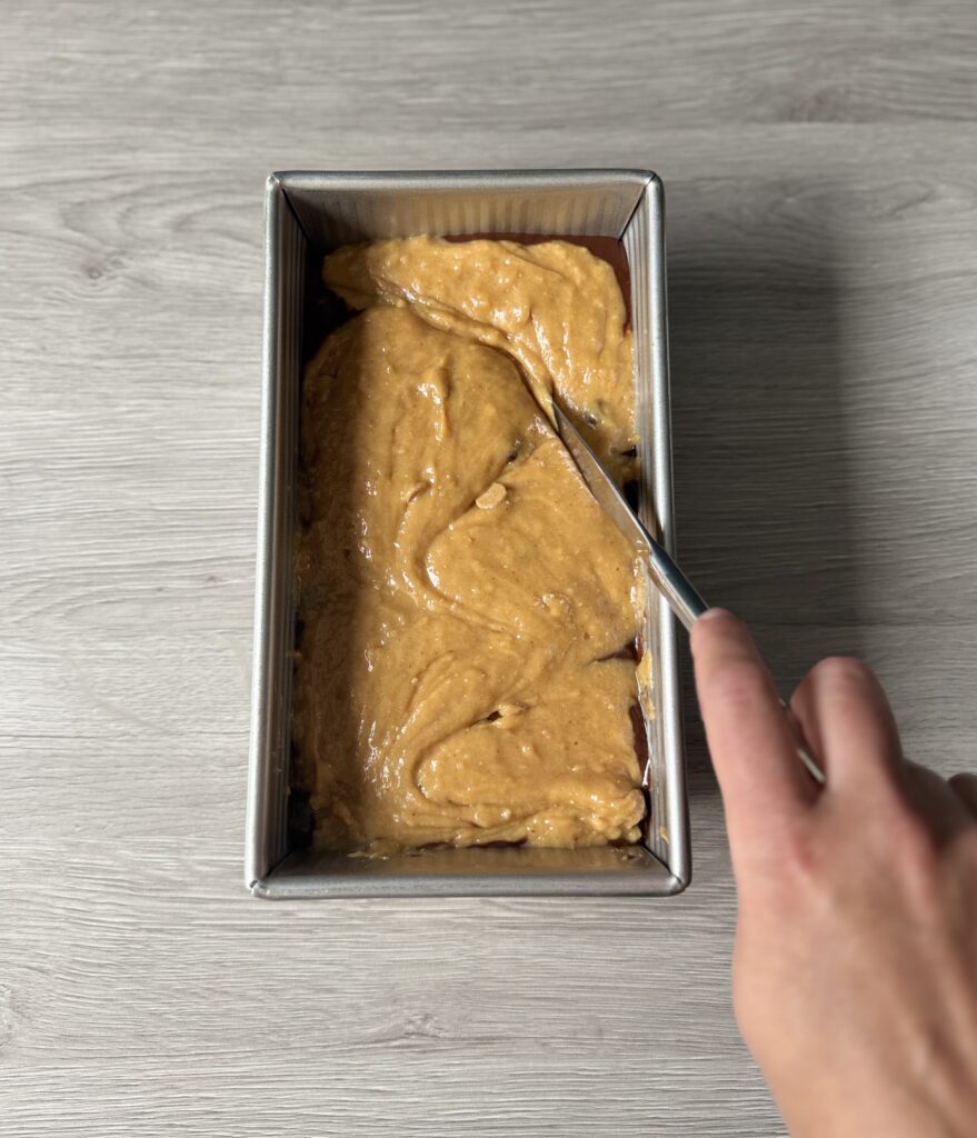 marbling peanut butter bread