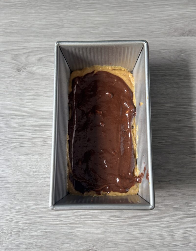 layering peanut butter bread