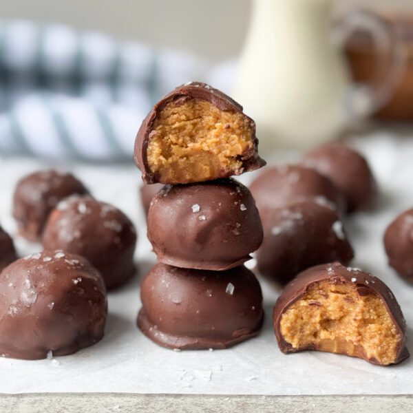 Chocolate Covered Peanut Butter Protein Bites