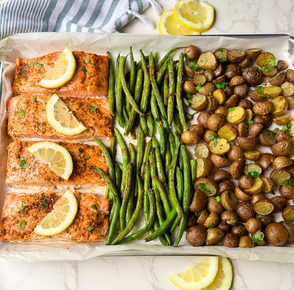 salmon sheet pan meal
