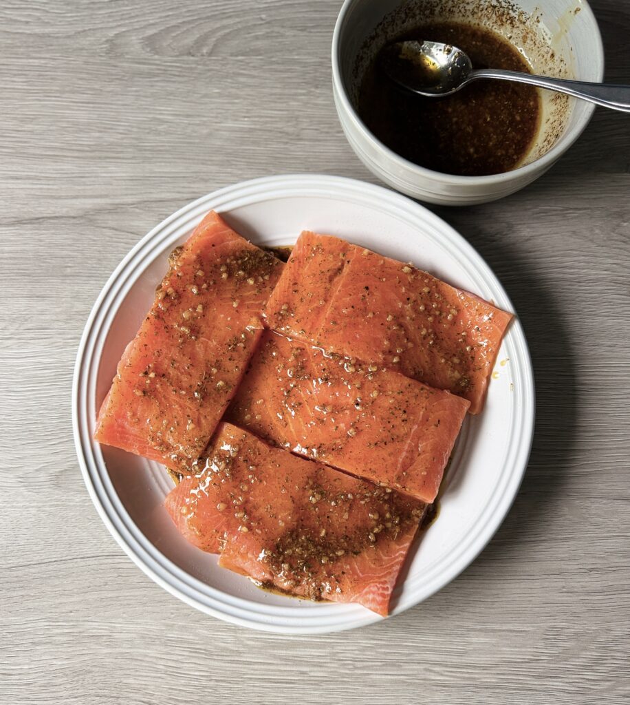 making salmon sheet pan meal