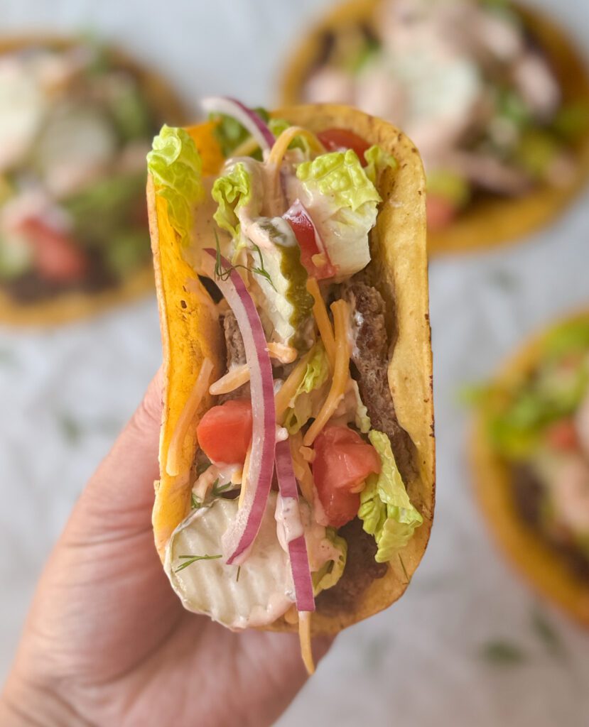smash burger tacos