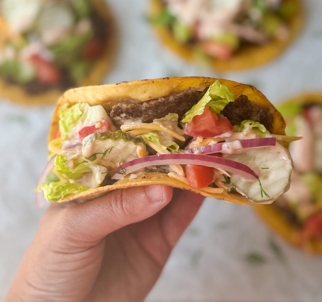 smash burger tacos