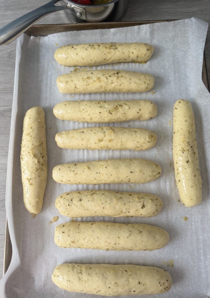 brushed breadsticks