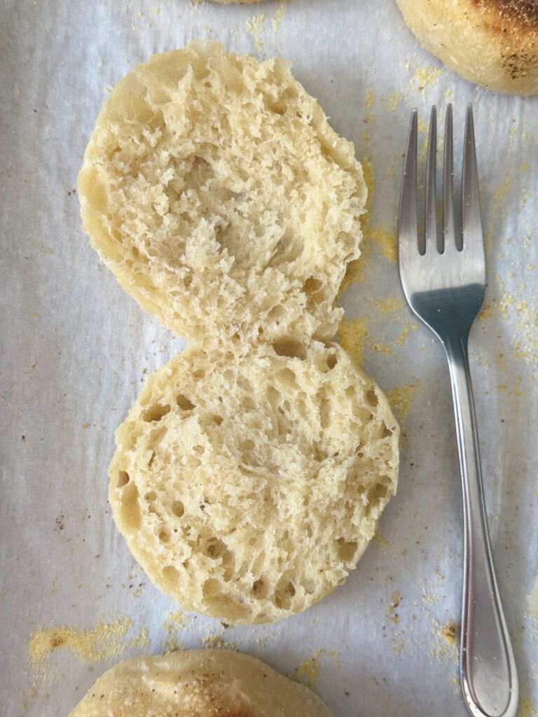 sliced sourdough English muffins