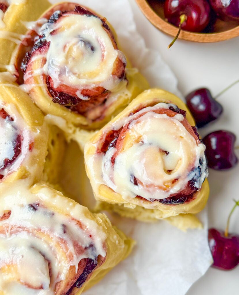 cherry sourdough sweet rolls