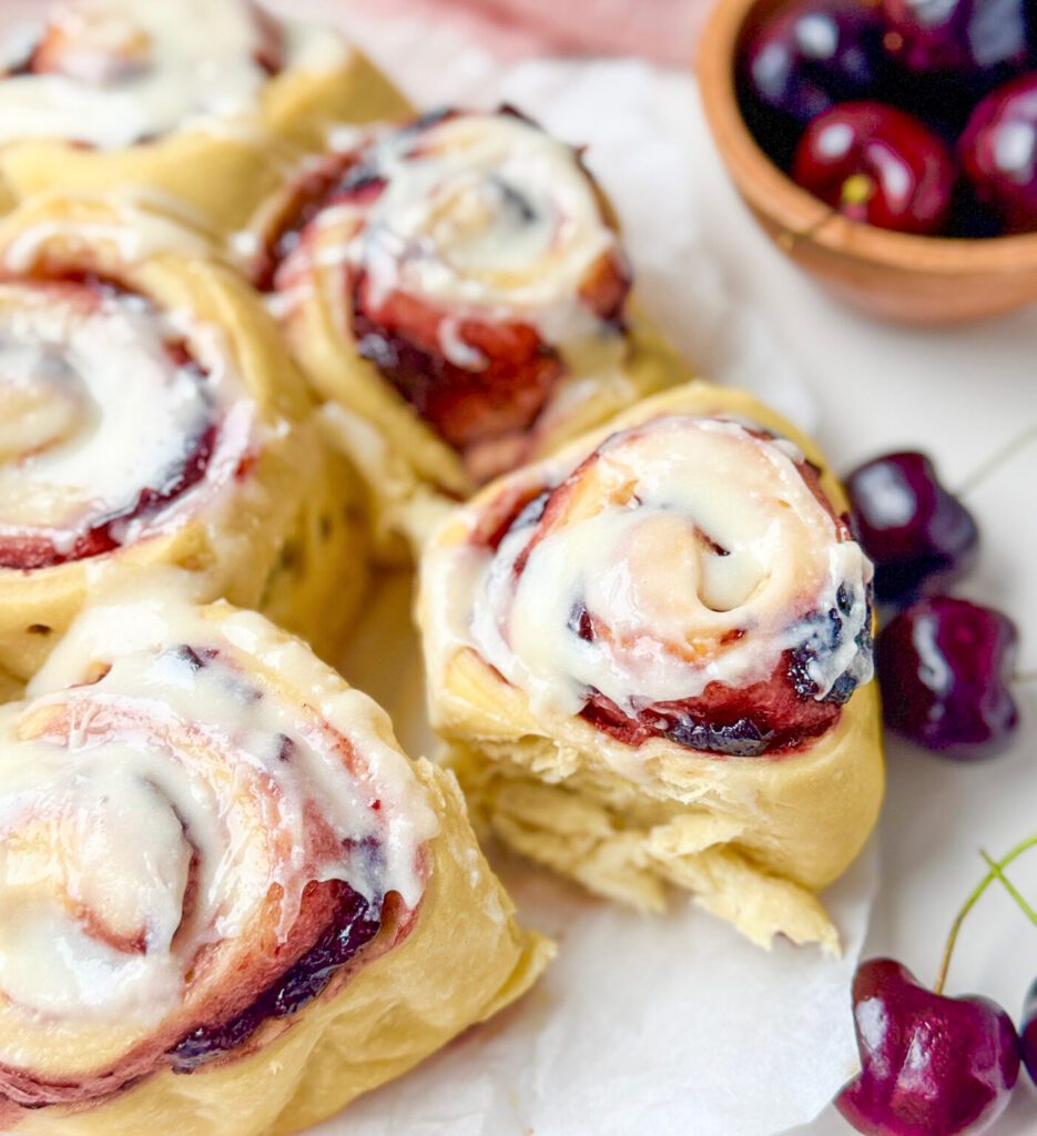 cherry sourdough sweet rolls