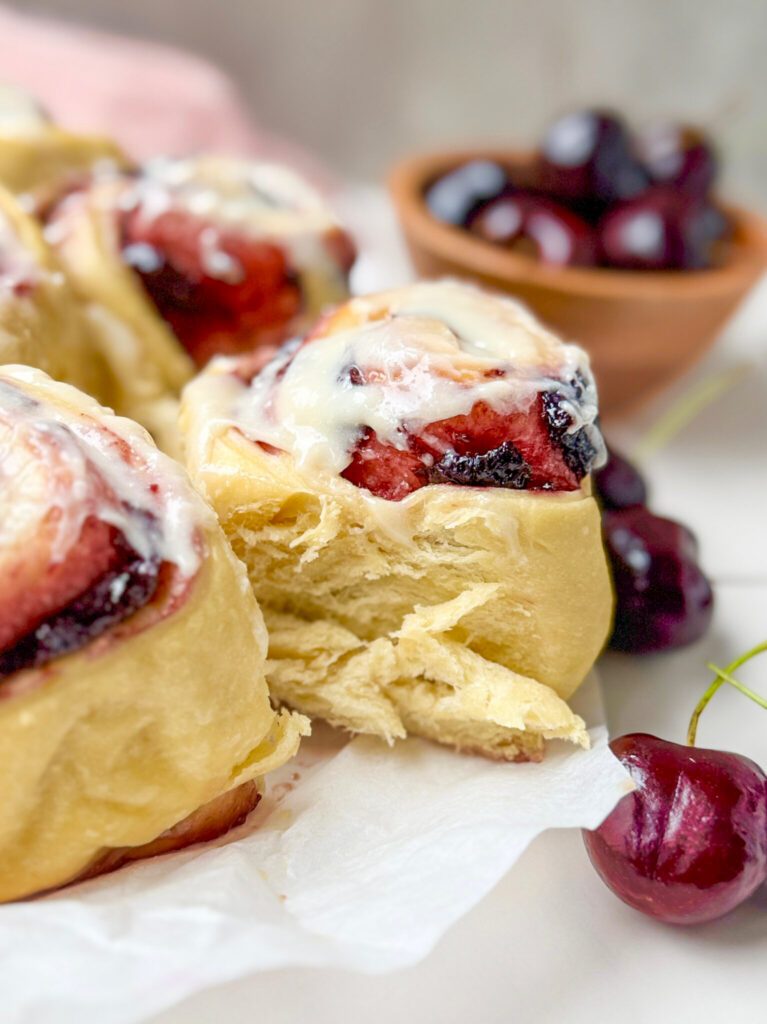 cherry sourdough sweet rolls