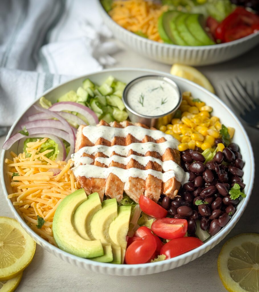 High Protein BBQ Chicken Ranch Salad