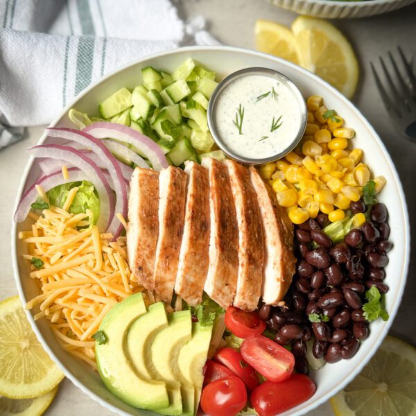 High Protein BBQ Chicken Ranch Salad