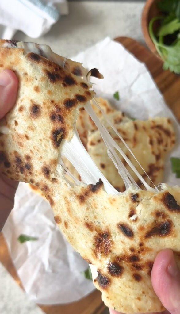 cheese stuffed greek yogurt flatbread