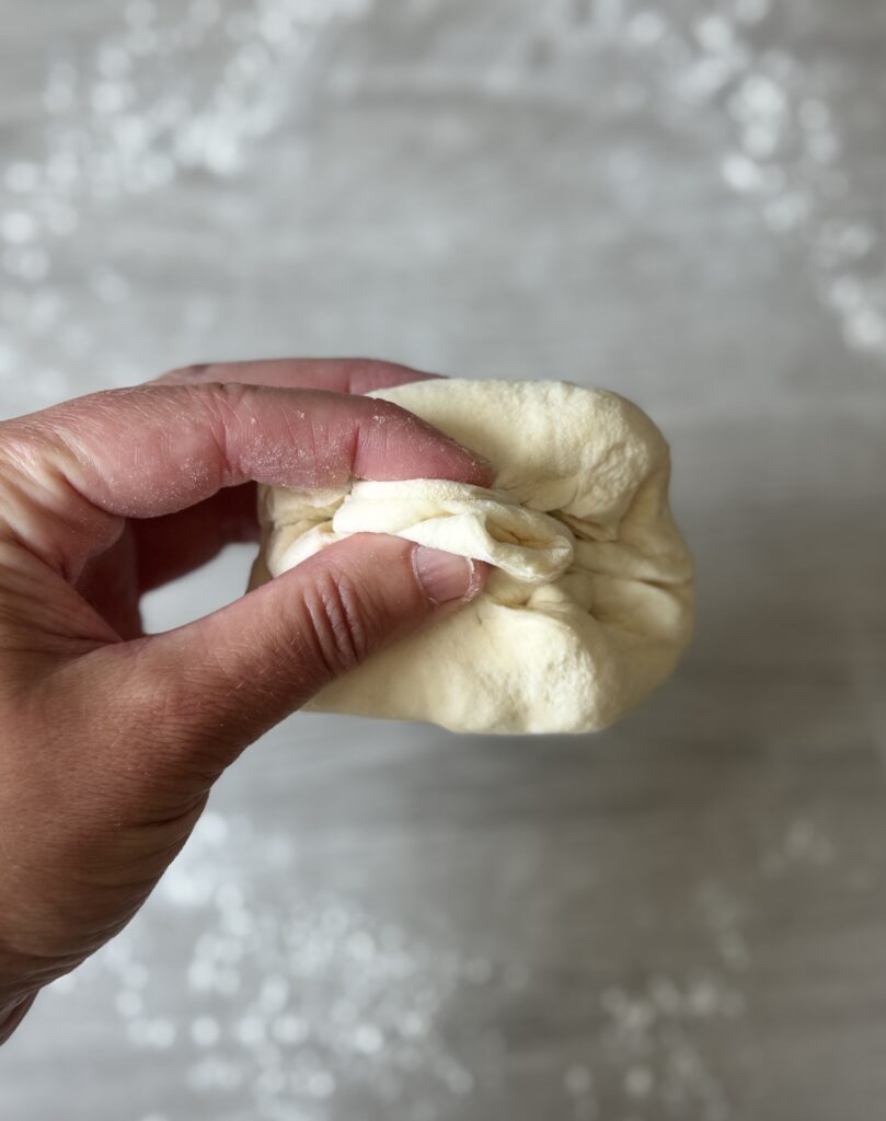 shaping cheese flatbreads