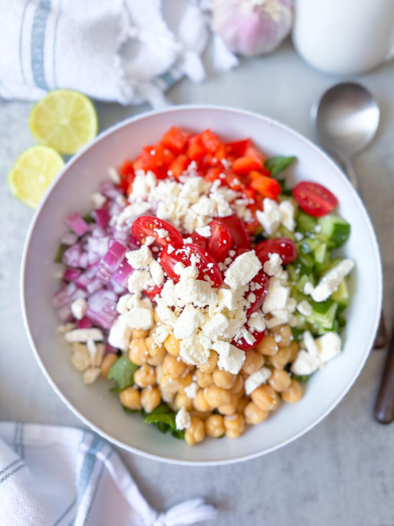 assembling salad