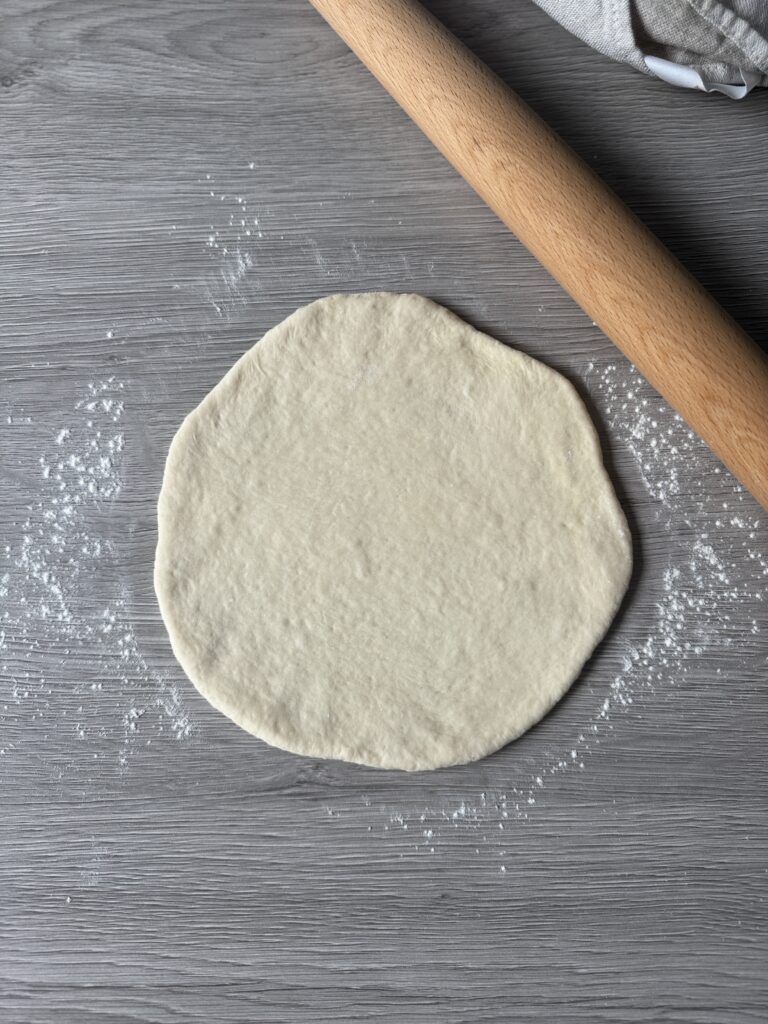 shaping pita bread
