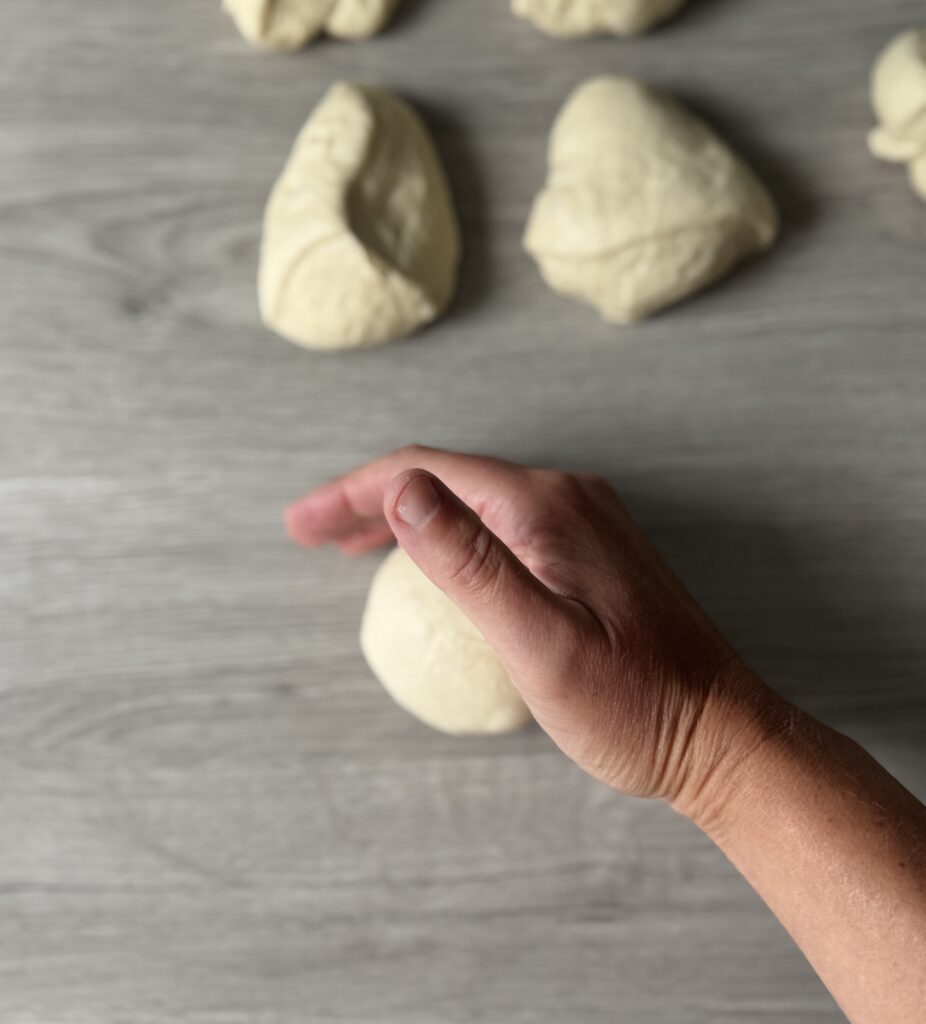 shaping discard pretzel buns
