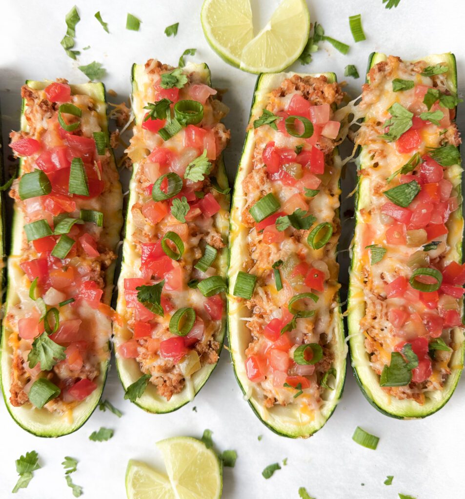 turkey taco zucchini boats