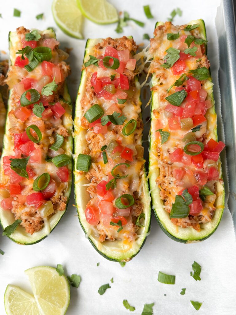 turkey taco zucchini boats