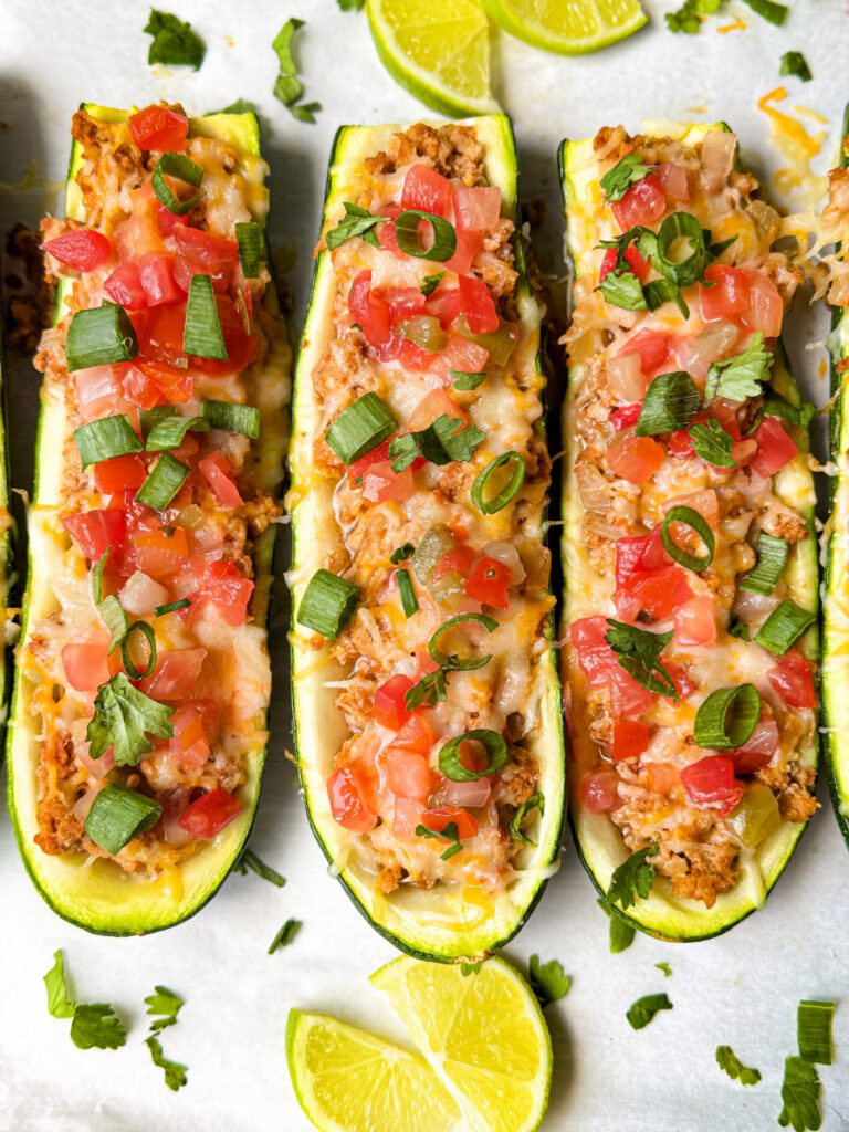 turkey taco zucchini boats