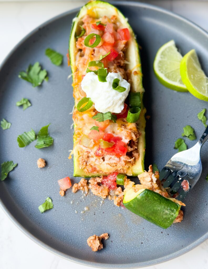turkey taco zucchini boats