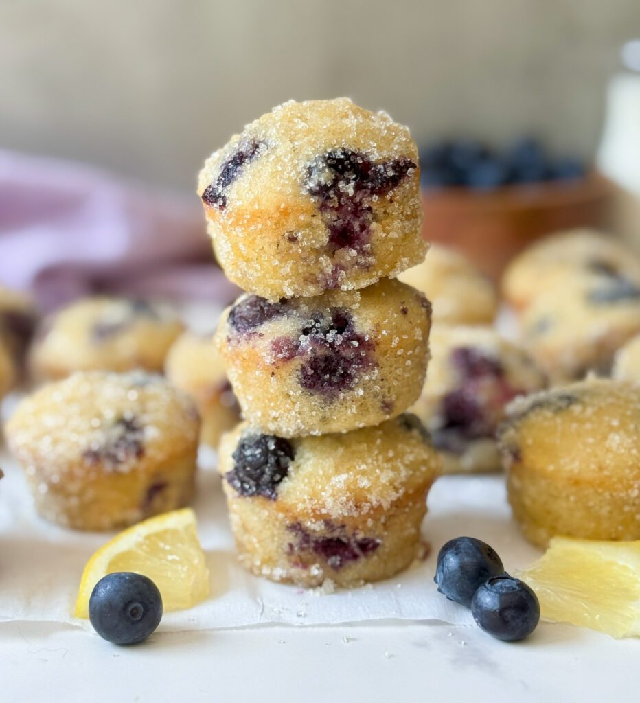 blueberry lemon sourdough donut muffins