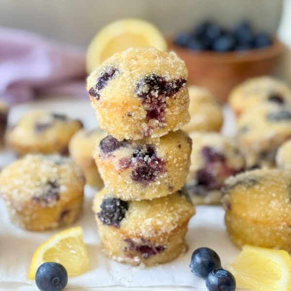 blueberry lemon sourdough donut muffins