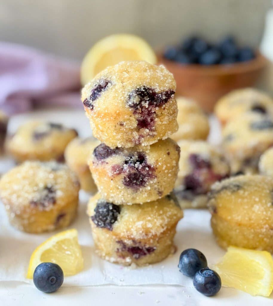 blueberry lemon sourdough donut muffins