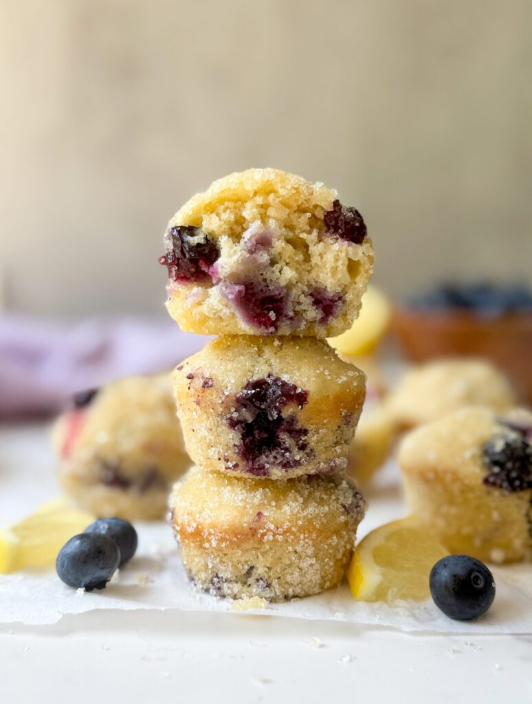 blueberry lemon sourdough donut muffins