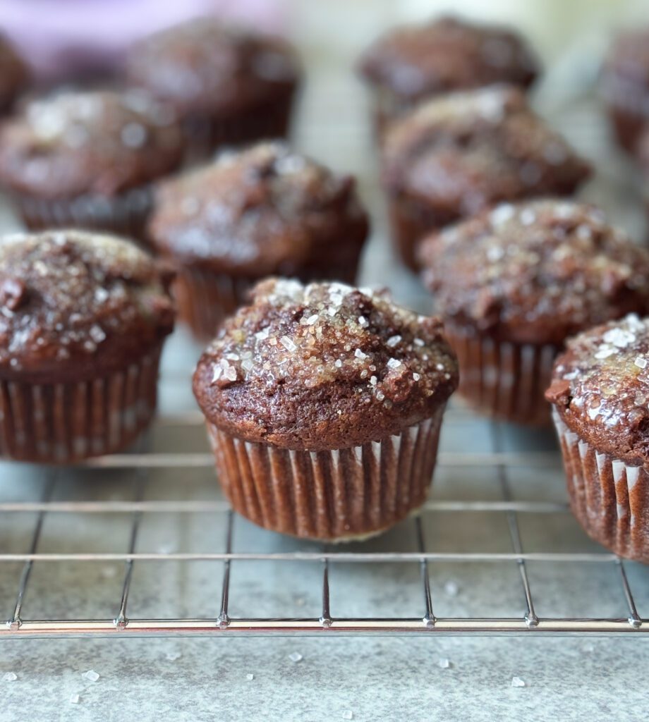 Chocolate Sourdough Donut Muffins