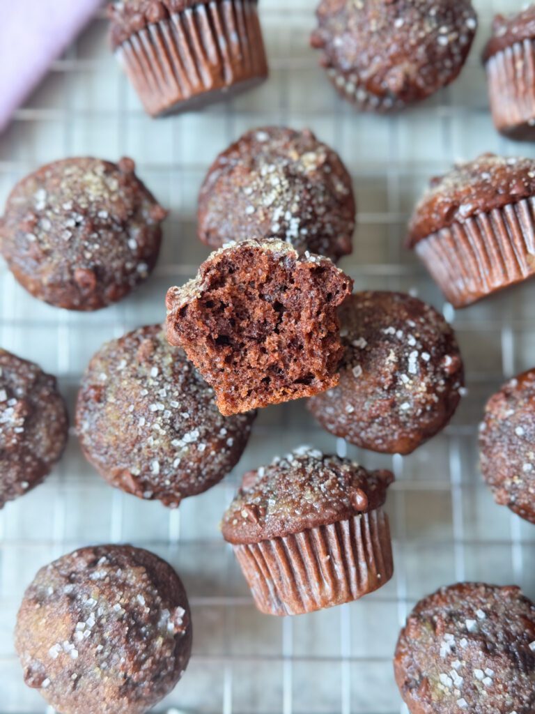 chocolate sourdough donut muffins