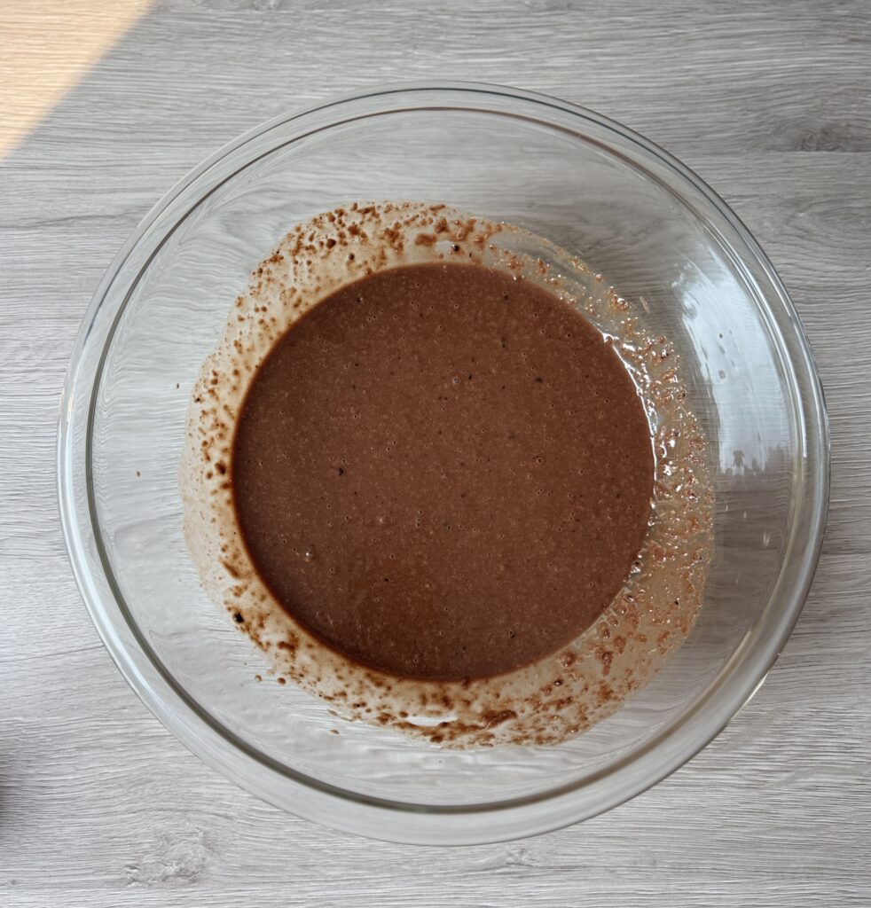 mixed chocolate donut muffin batter