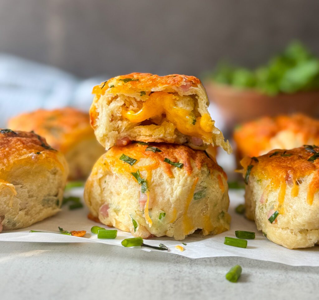 ham and cheddar biscuit bombs