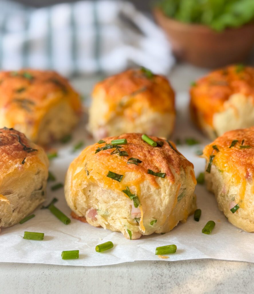 ham cheddar and chive sourdough biscuit bombs