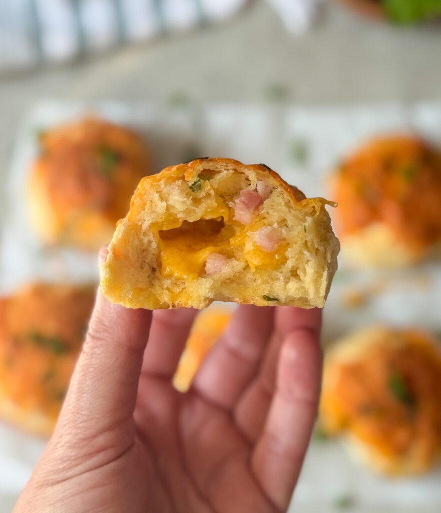 ham and cheddar biscuit bombs
