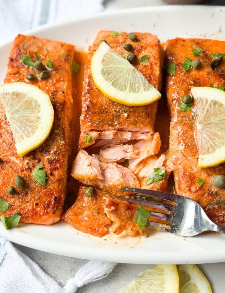 healthy salmon picatta