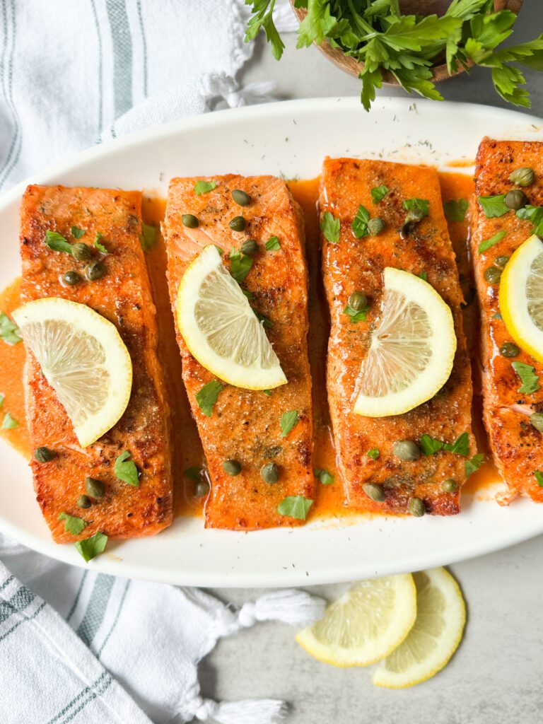 healthy salmon picatta 