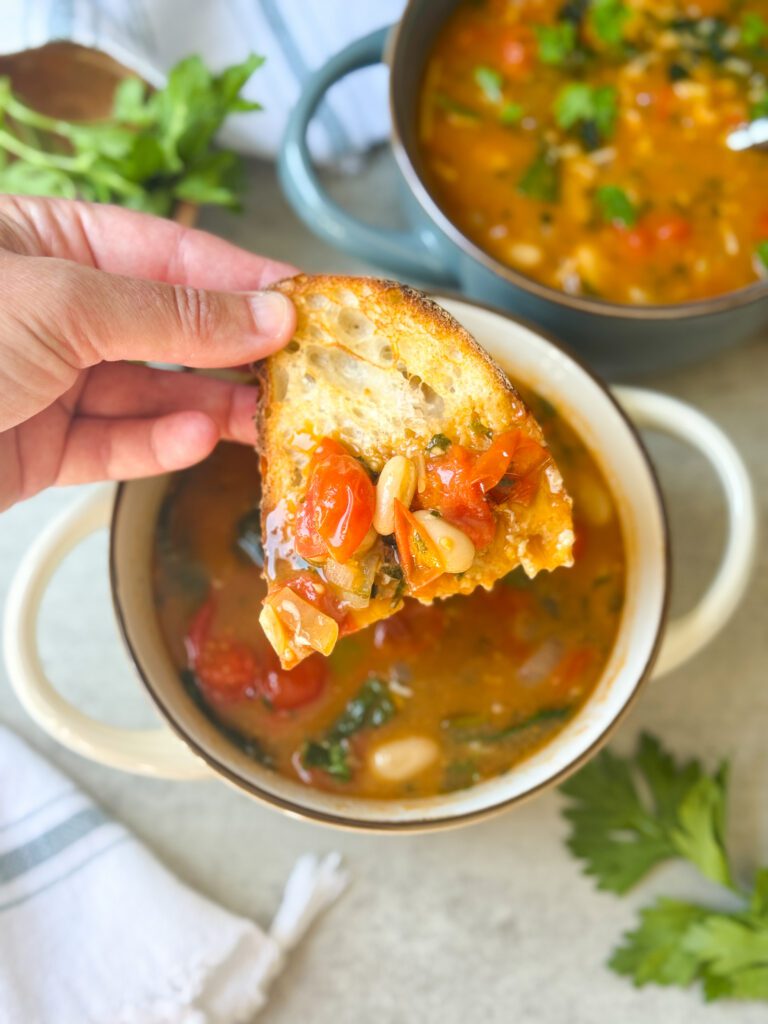 roasted tomato white bean stew