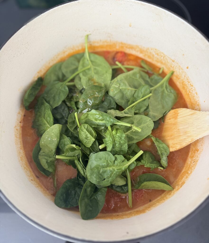 making white bean stew
