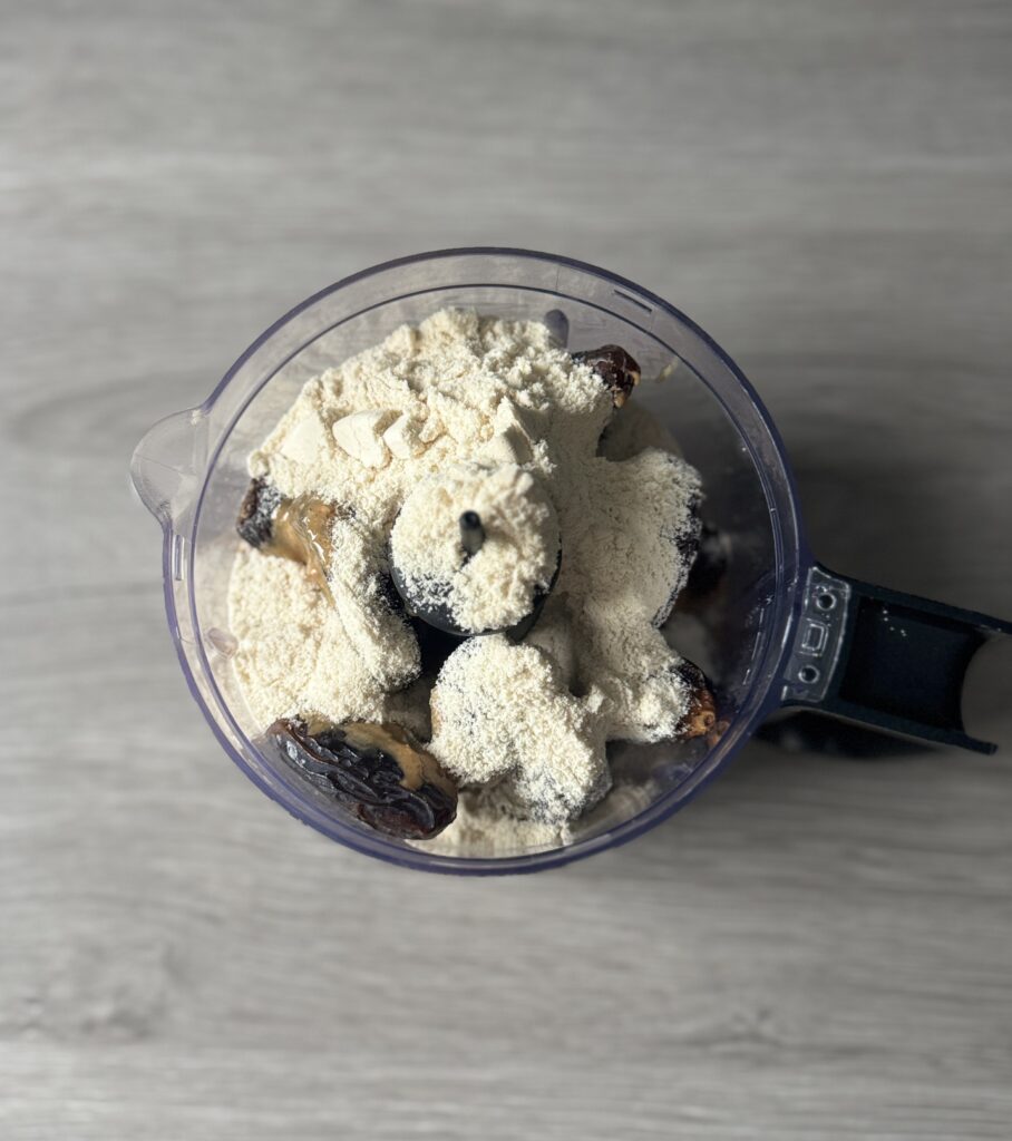 making snicker protein bites