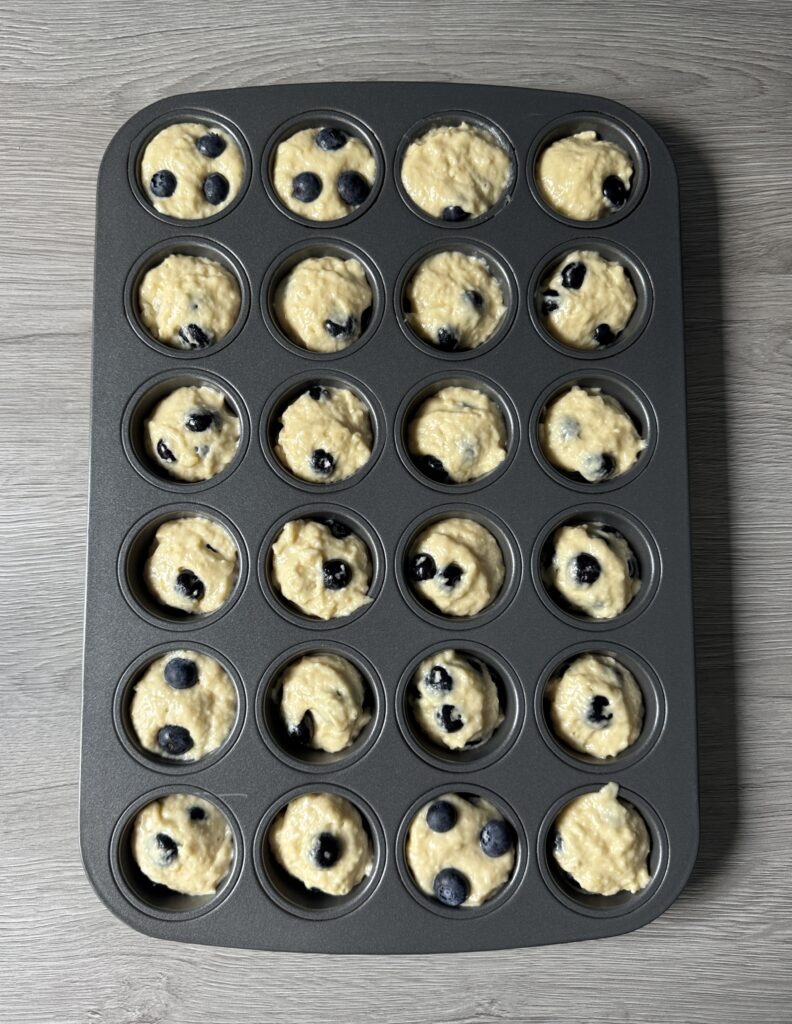 baking sourdough blueberry lemon donut muffins