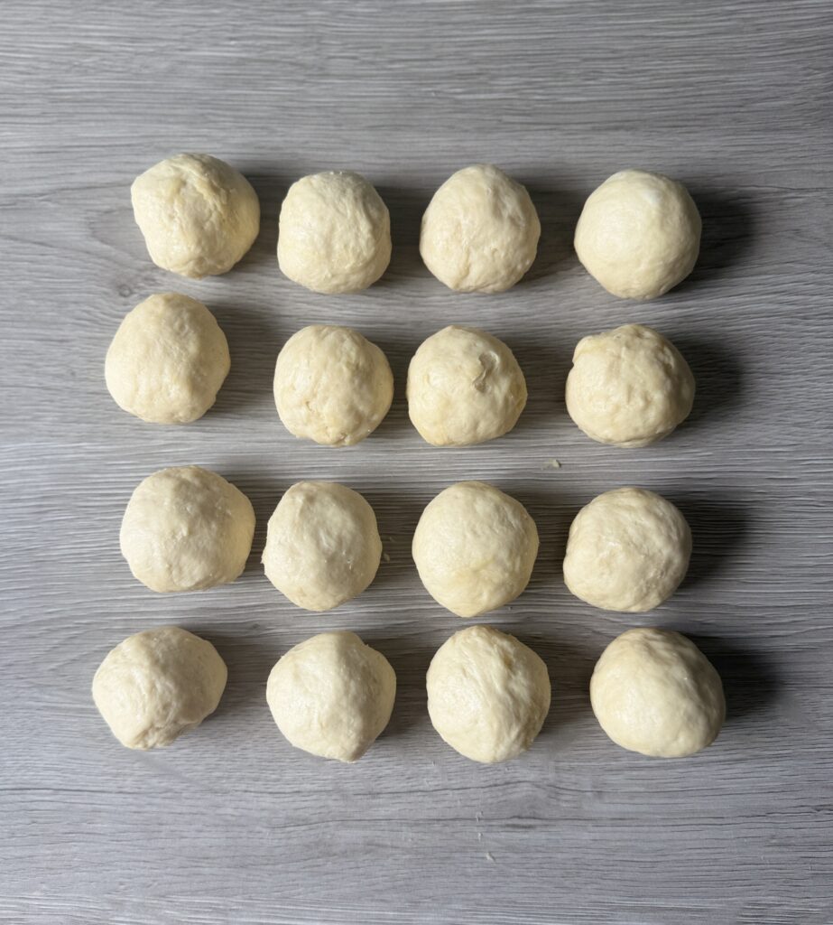 shaping cinnamon sugar biscuit bombs