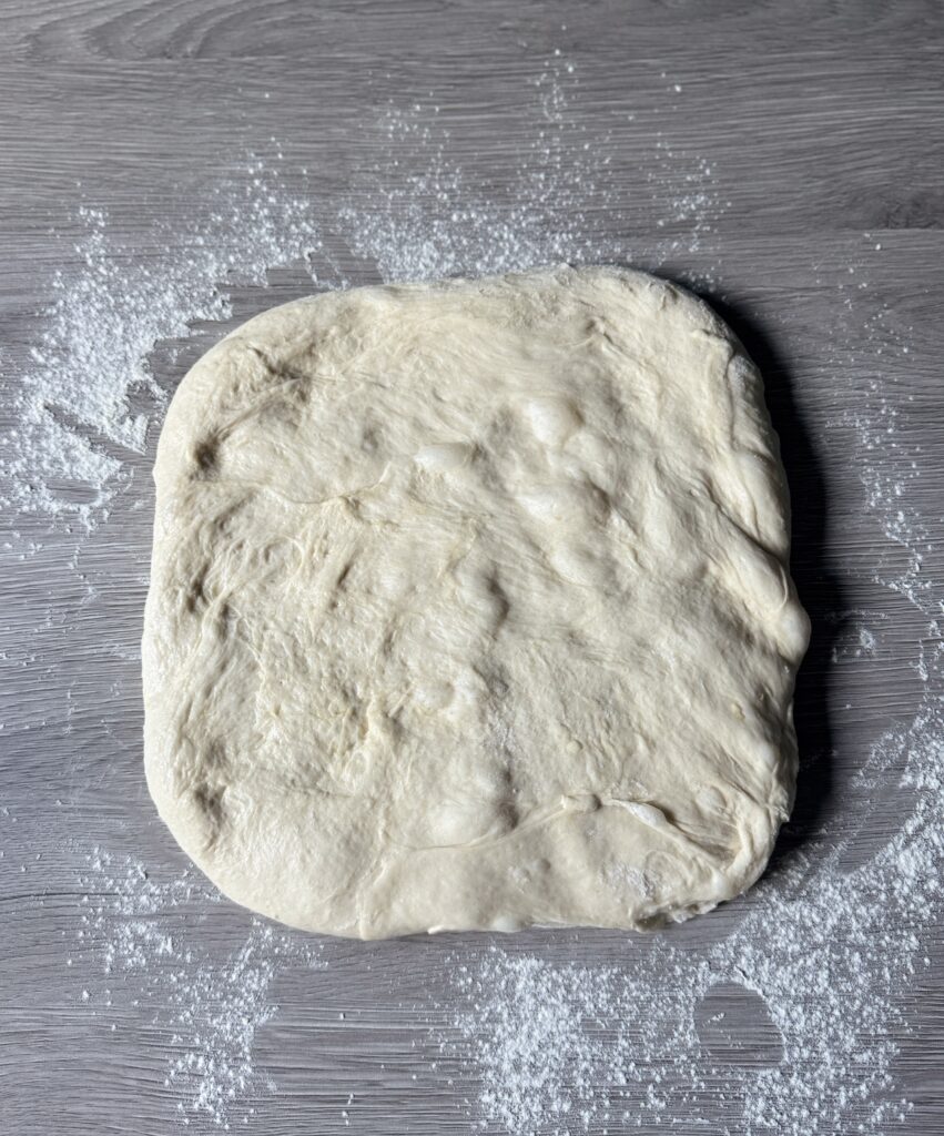 shaping Italian discard bread