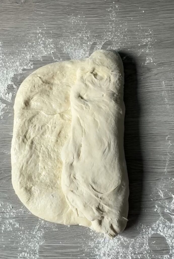 shaping Italian discard bread
