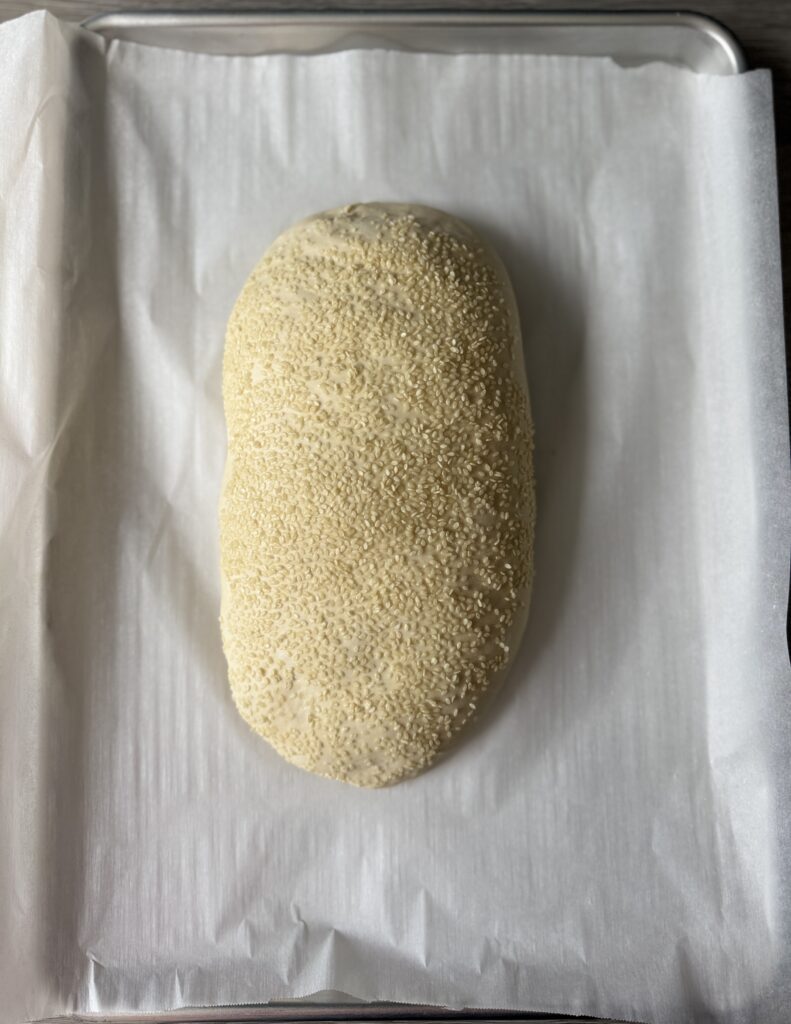 proofed sourdough Italian bread