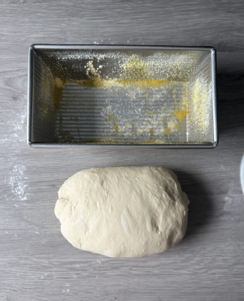 shaping English muffin bread
