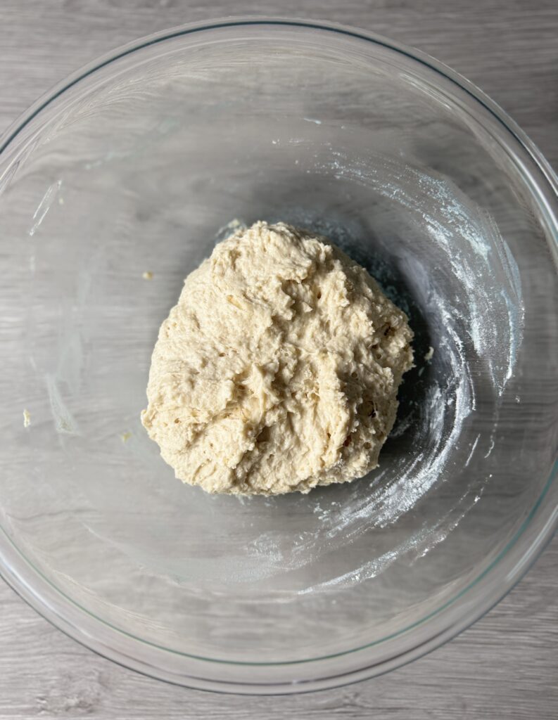 mixing English muffin bread