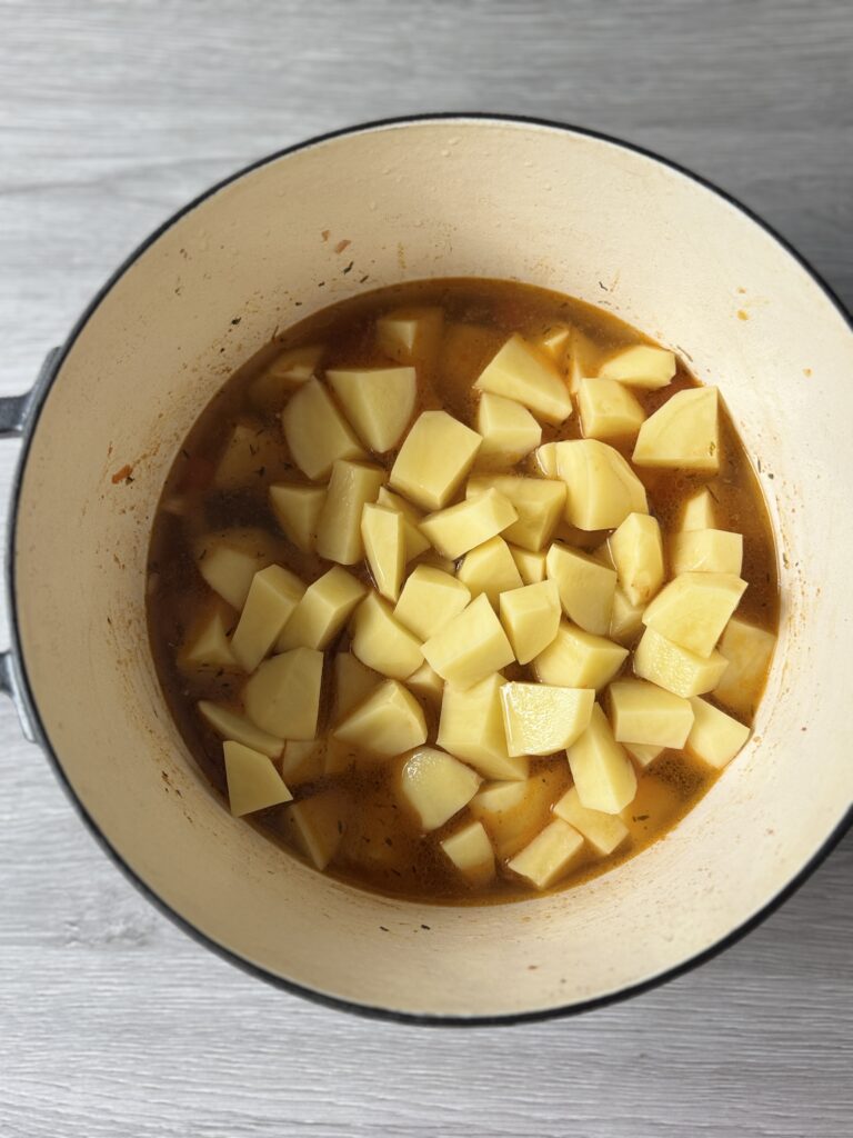 cooking potatoes