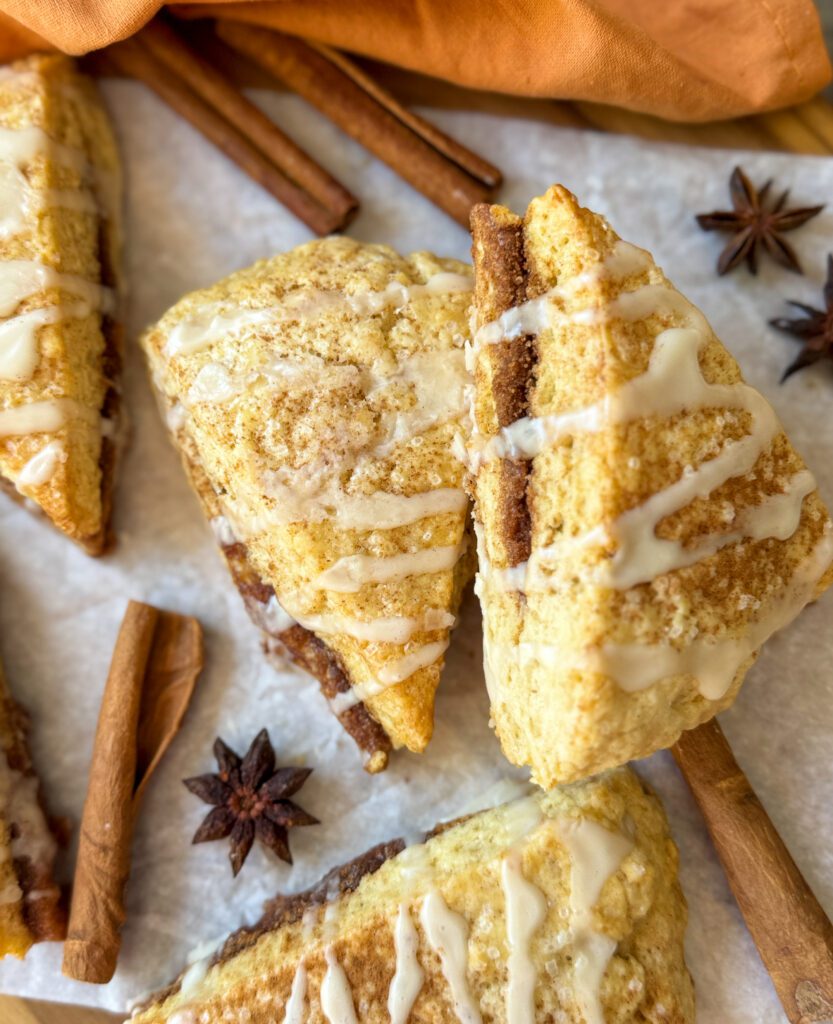 cinnamon roll sourdough scones