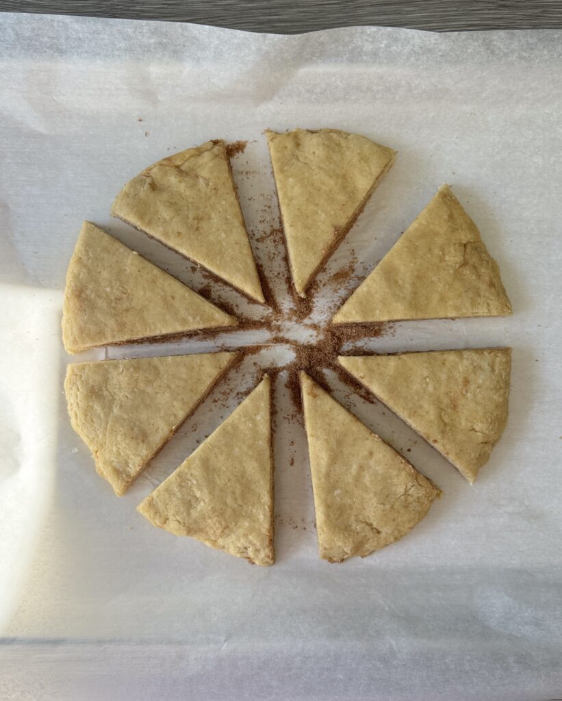 cut cinnamon roll scones