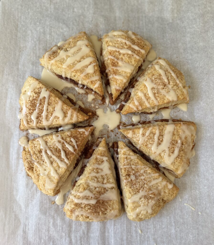 glazed sourdough scones